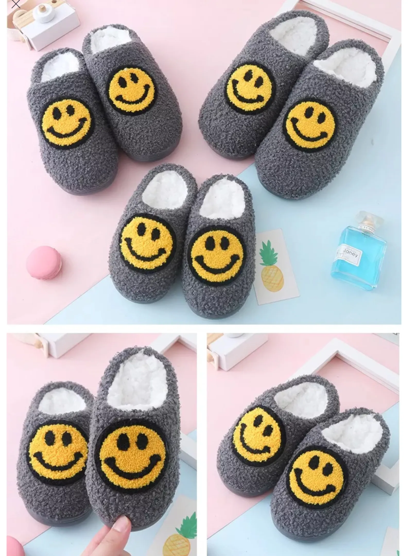 🙂 Women’s & Kids Smiley Face Slippers - Assorted Colors