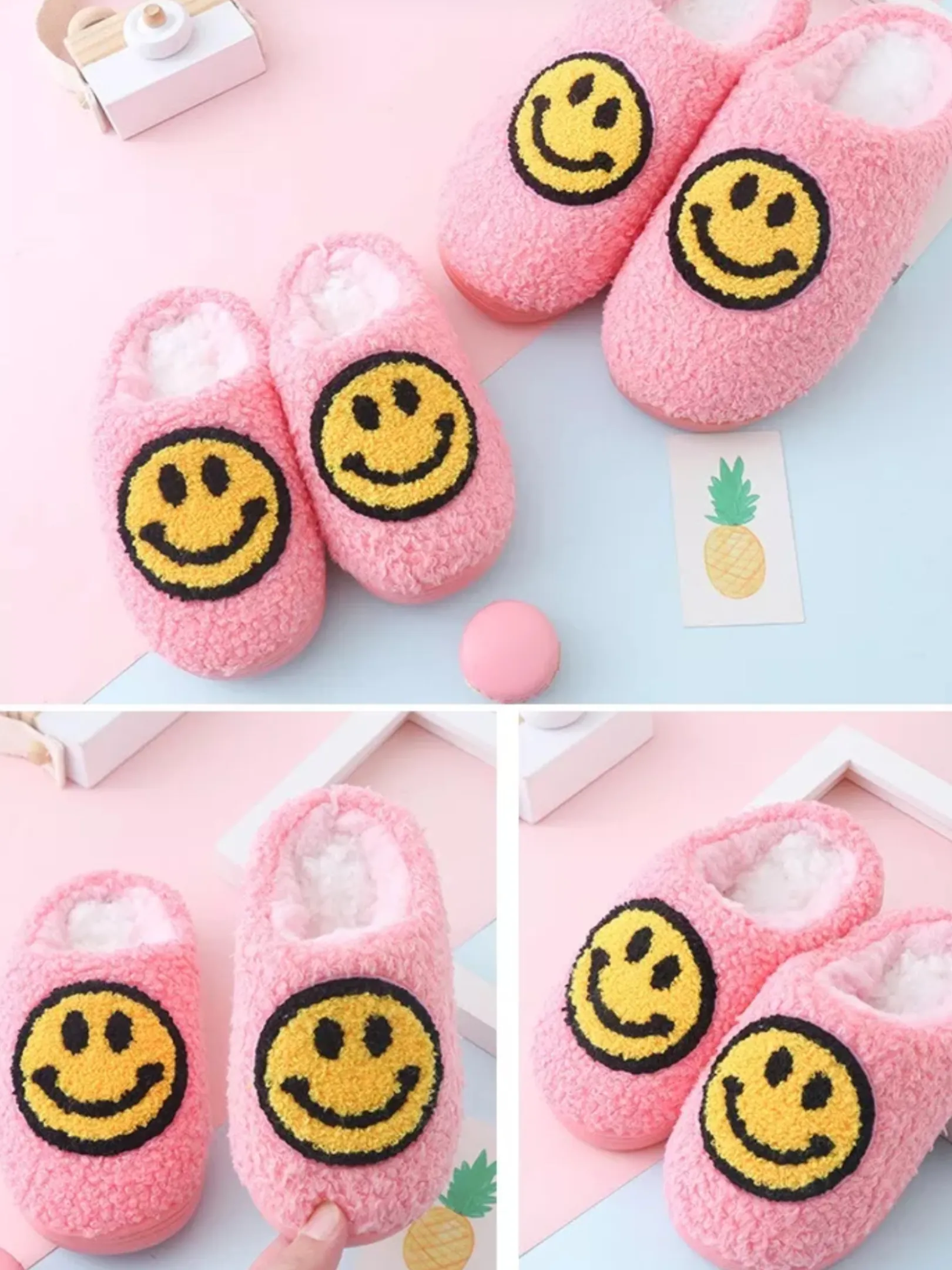 🙂 Women’s & Kids Smiley Face Slippers - Assorted Colors