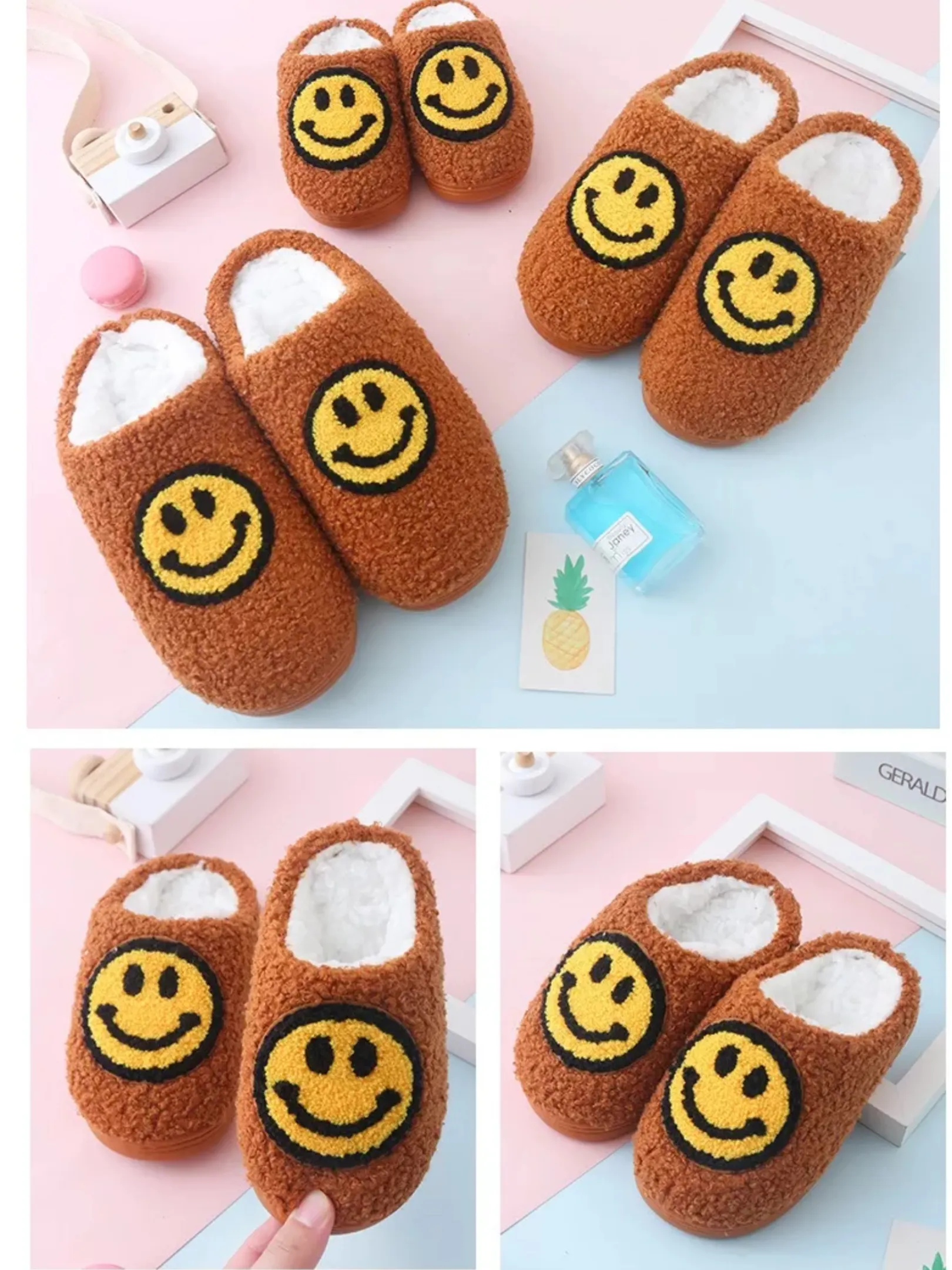 🙂 Women’s & Kids Smiley Face Slippers - Assorted Colors
