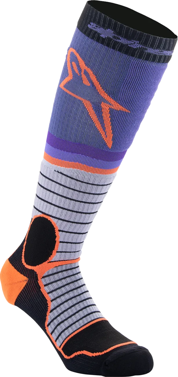 ALPINESTARS MX Pro Socks - Black/Gray/Purple/Orange - Large 4701524-1207-L
