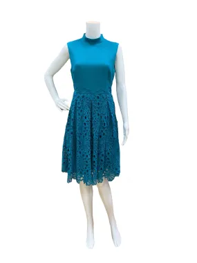 Antonio Melani Teal Crochet Dress Size 6