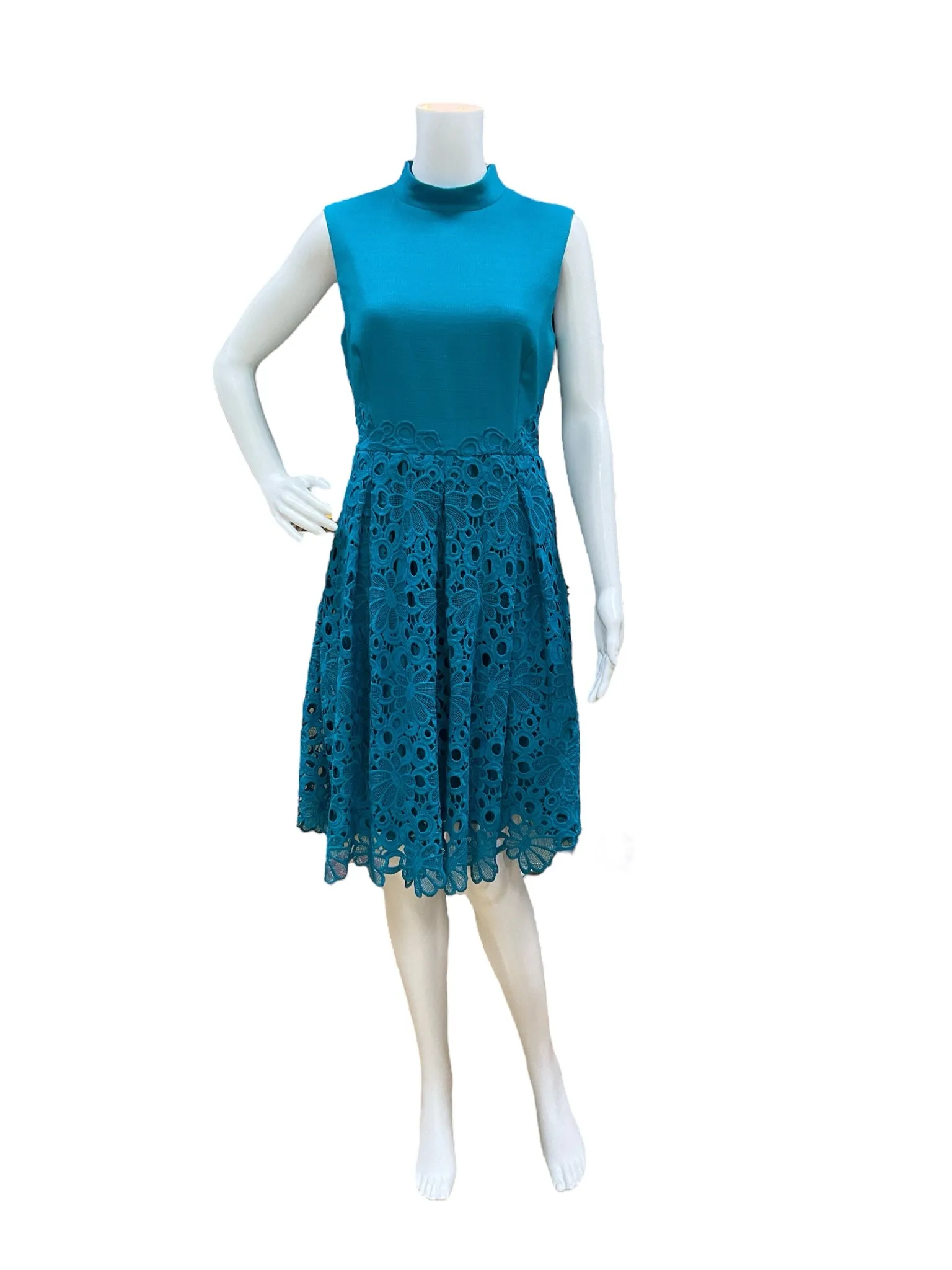 Antonio Melani Teal Crochet Dress Size 6