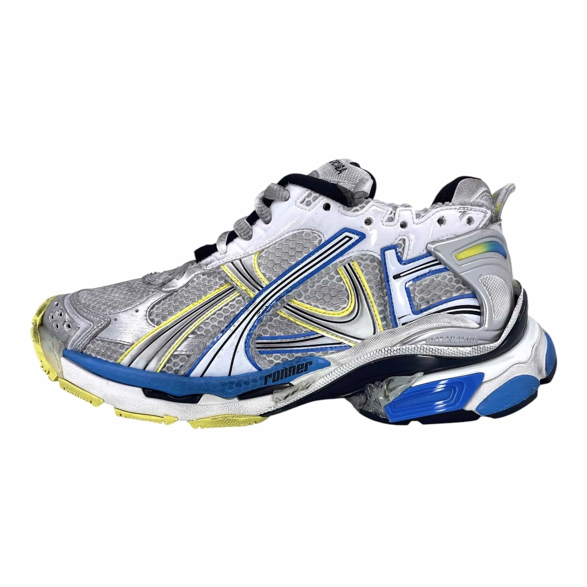 Balenciaga Runner White Yellow Blue Pre-Owned