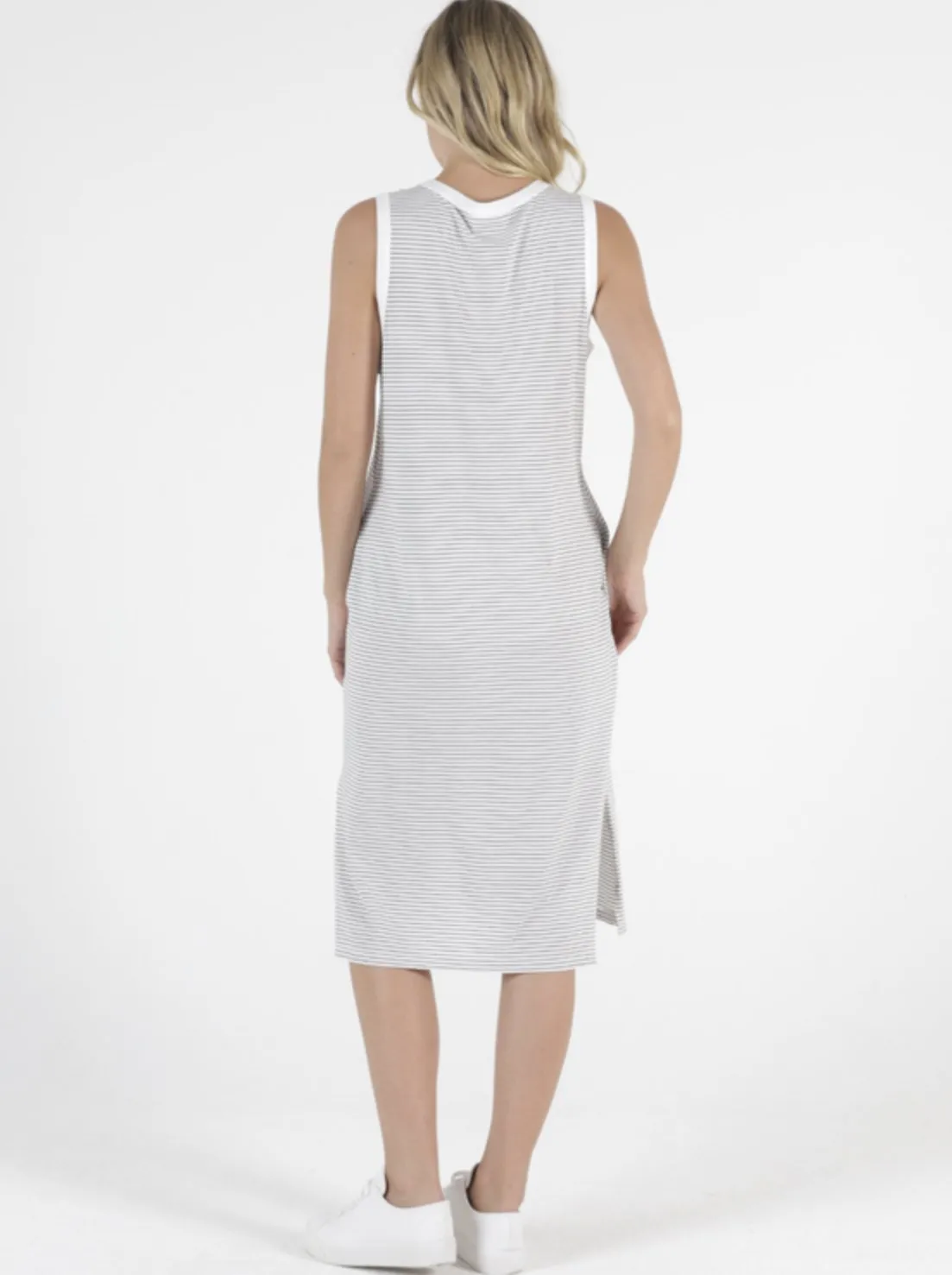 Betty Basics Arwin Dress White/Black Stripe