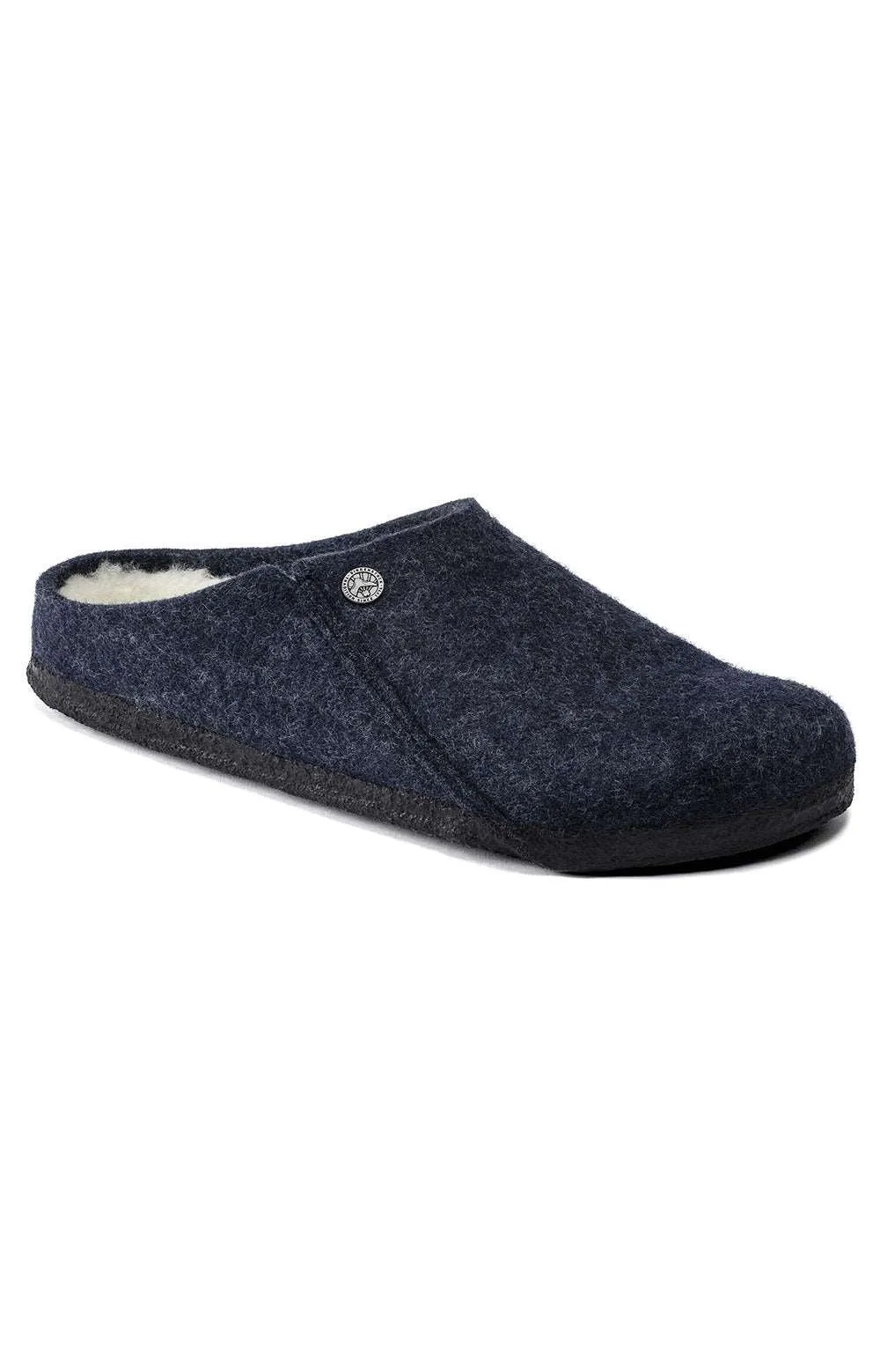Birkenstock Zermatt Shearling Dark Blue Wool Felt Slippers 1017535