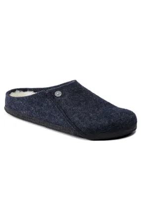 Birkenstock Zermatt Shearling Dark Blue Wool Felt Slippers 1017535