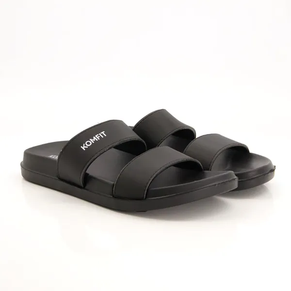 Black Double Strap Slippers for men