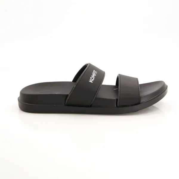 Black Double Strap Slippers for men