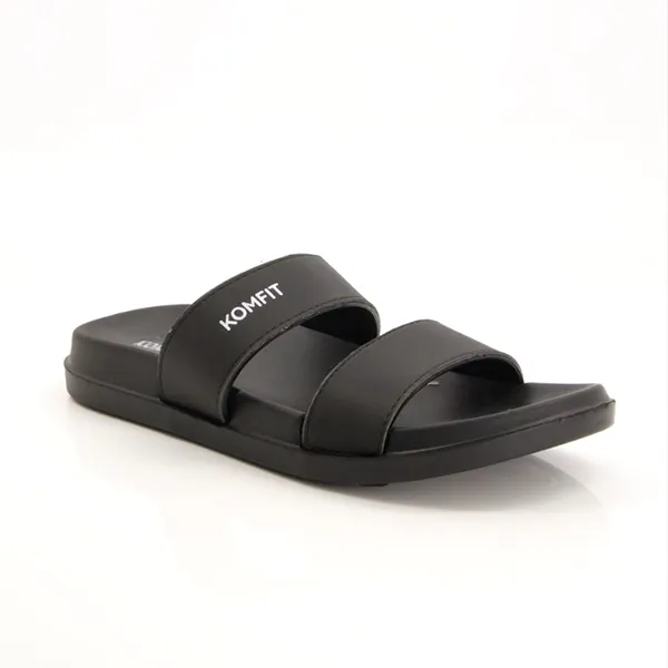 Black Double Strap Slippers for men