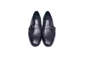 Black Men's Dress Shoes Side Buckle Loafer Style No : C00102-6628 By Corrente