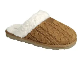 Cable Knit Slippers (Tan) FINAL SALE
