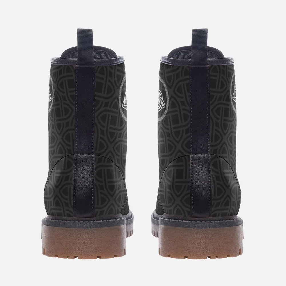Celtic Trinity Knot Vegan Leather Boots