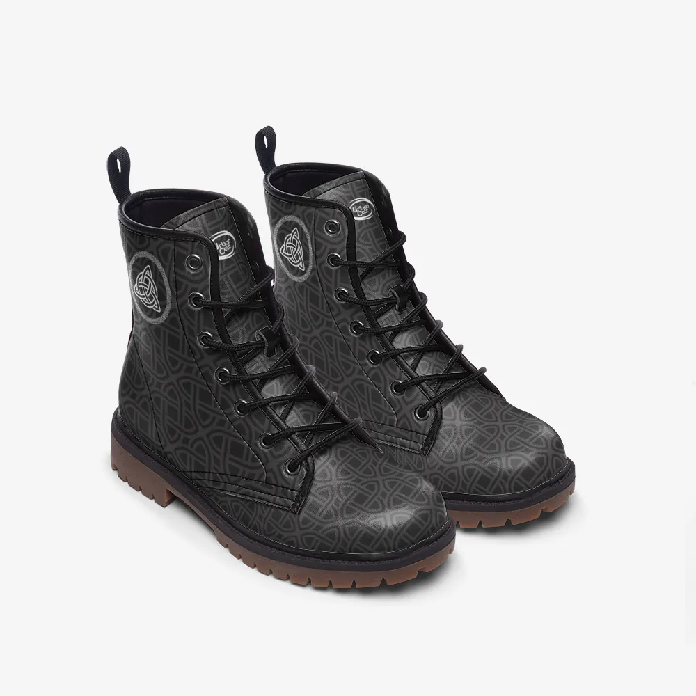 Celtic Trinity Knot Vegan Leather Boots