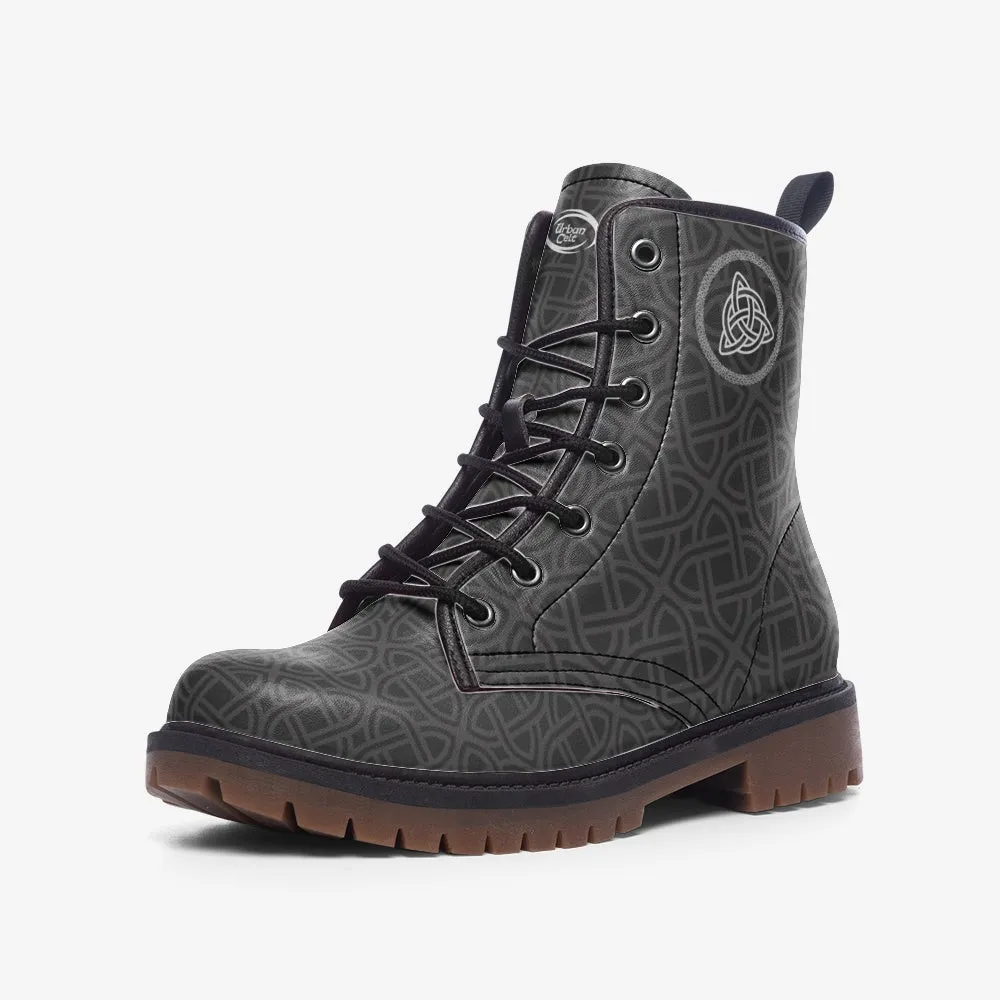 Celtic Trinity Knot Vegan Leather Boots
