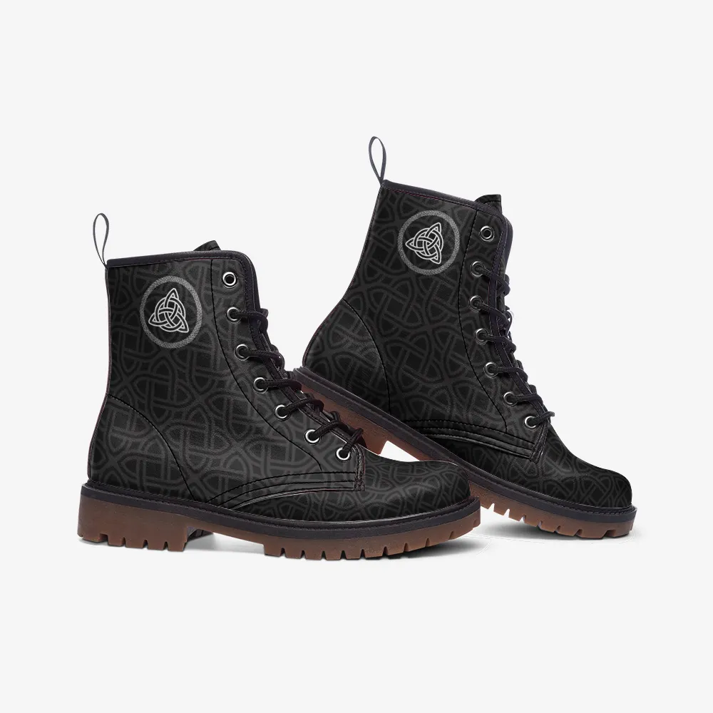 Celtic Trinity Knot Vegan Leather Boots