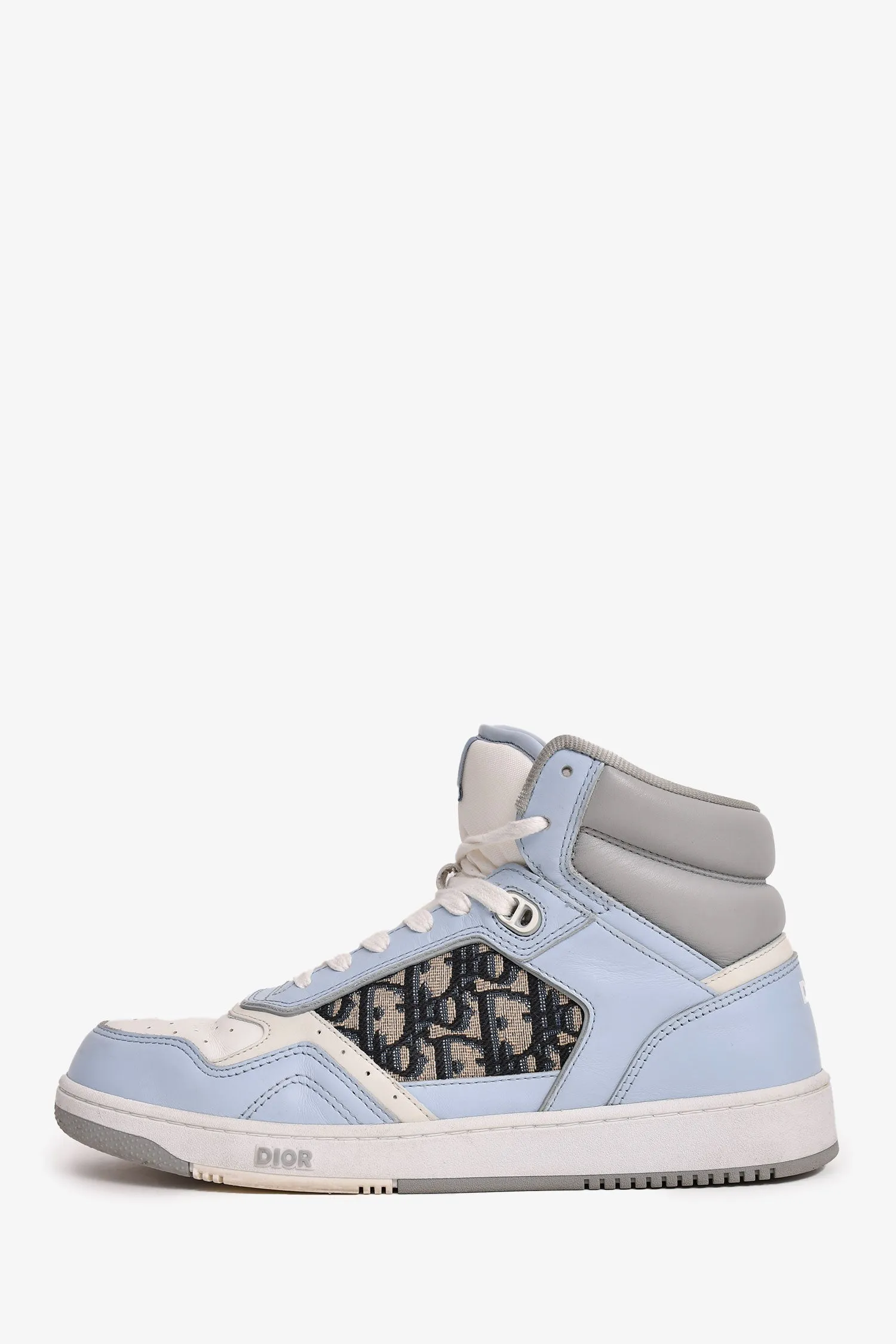 Dior Blue Leather Oblique B27 High Top Sneakers Size 41 Mens
