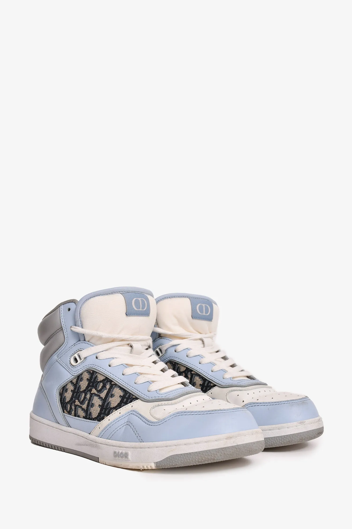 Dior Blue Leather Oblique B27 High Top Sneakers Size 41 Mens