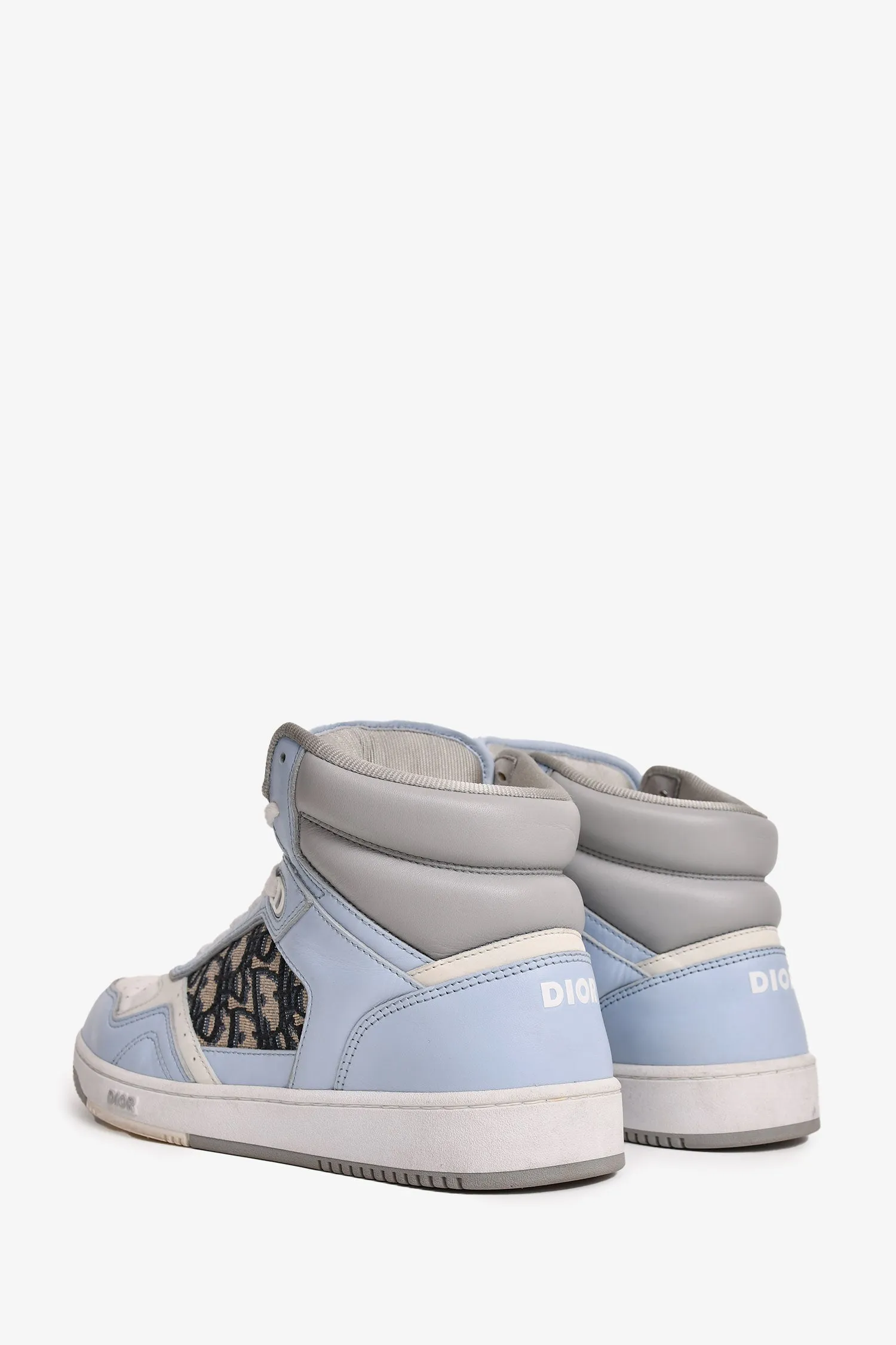 Dior Blue Leather Oblique B27 High Top Sneakers Size 41 Mens