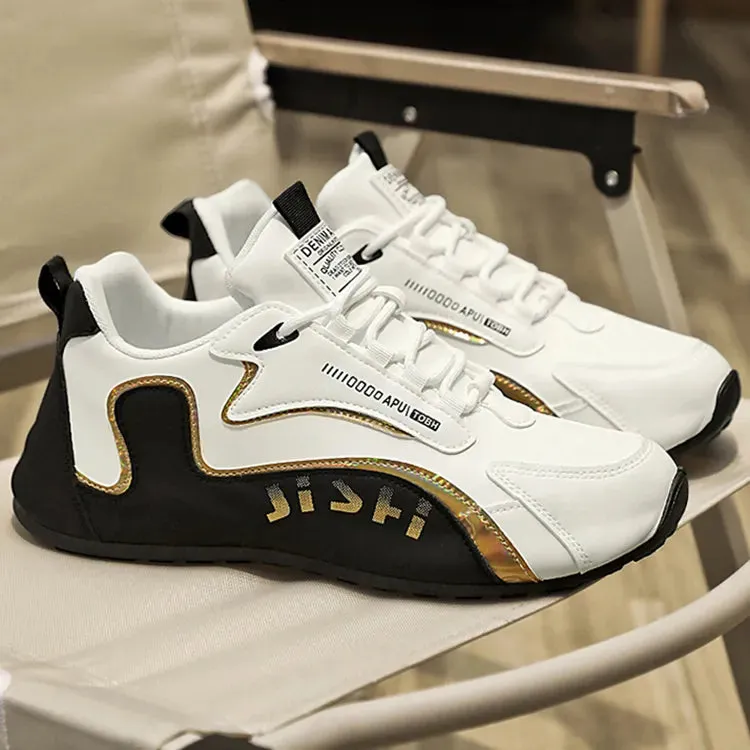 Fashion Colorblock Lace-up Sneakers For Men Breathable Low-top Dad Shoes Running Walking Sports Shoes