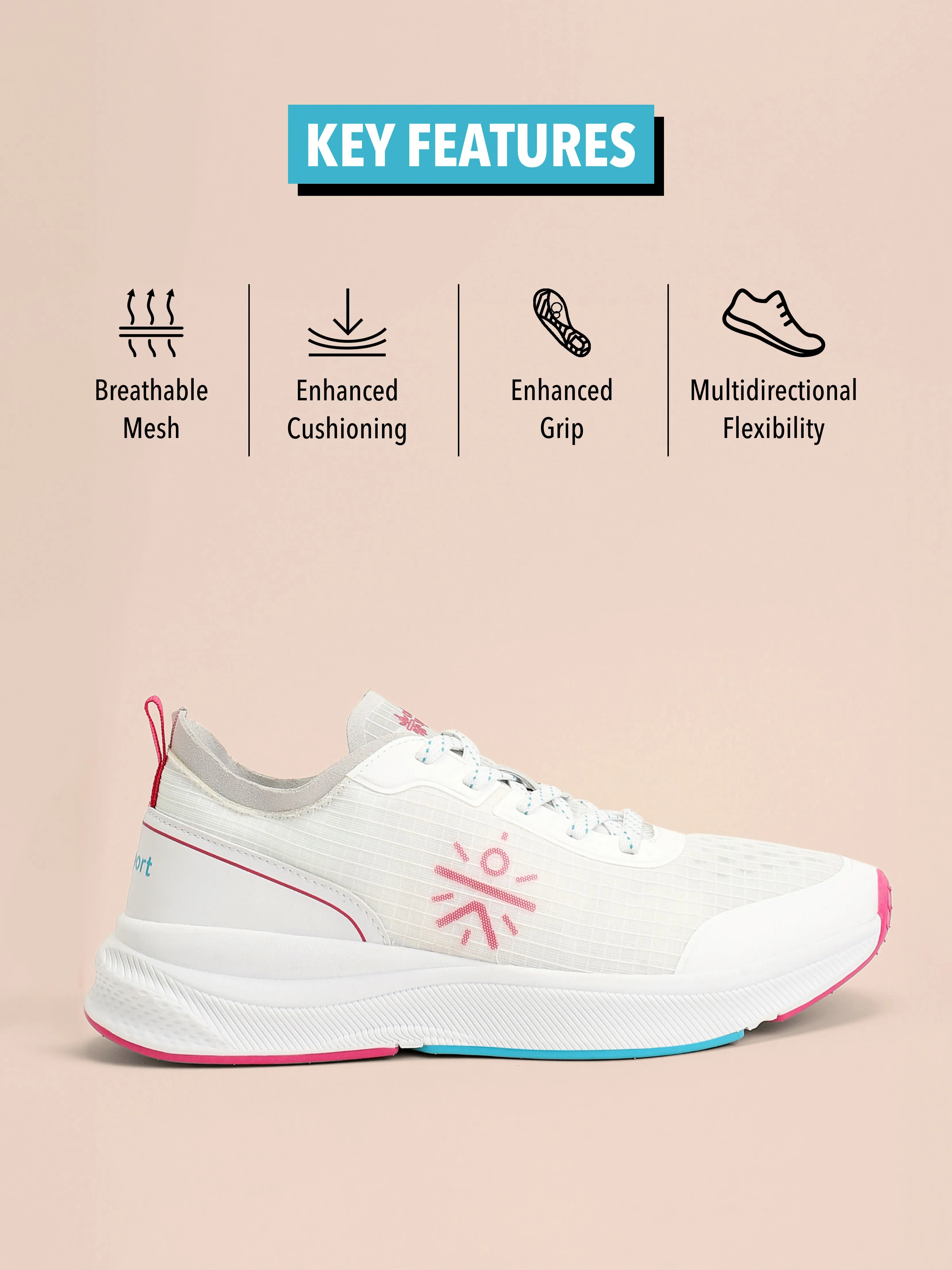 Flamingo Women Running Shoes - White/Red