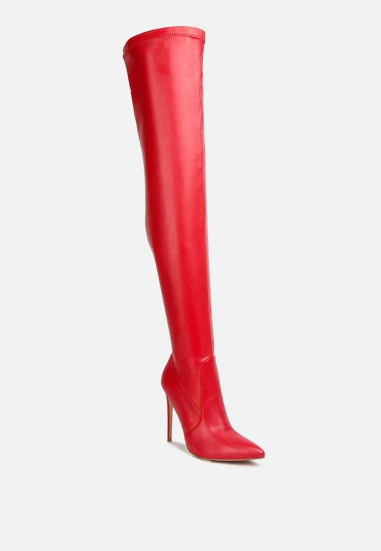 gush over knee heeled boots