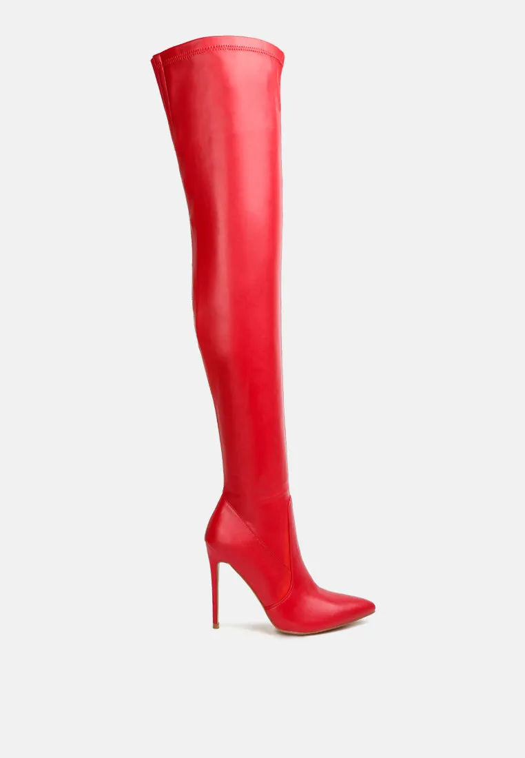 gush over knee heeled boots