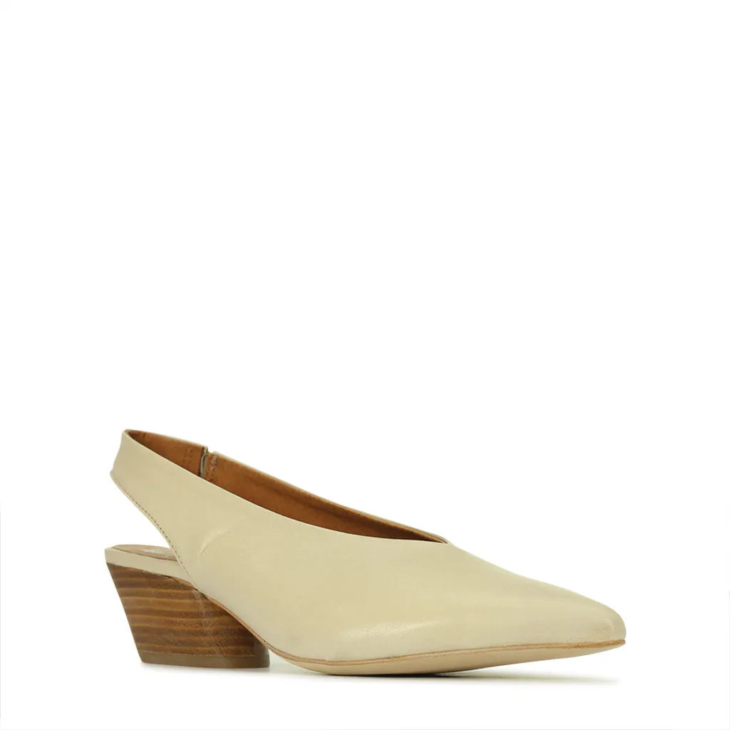 HAT LEATHER SLING BACK HEELS