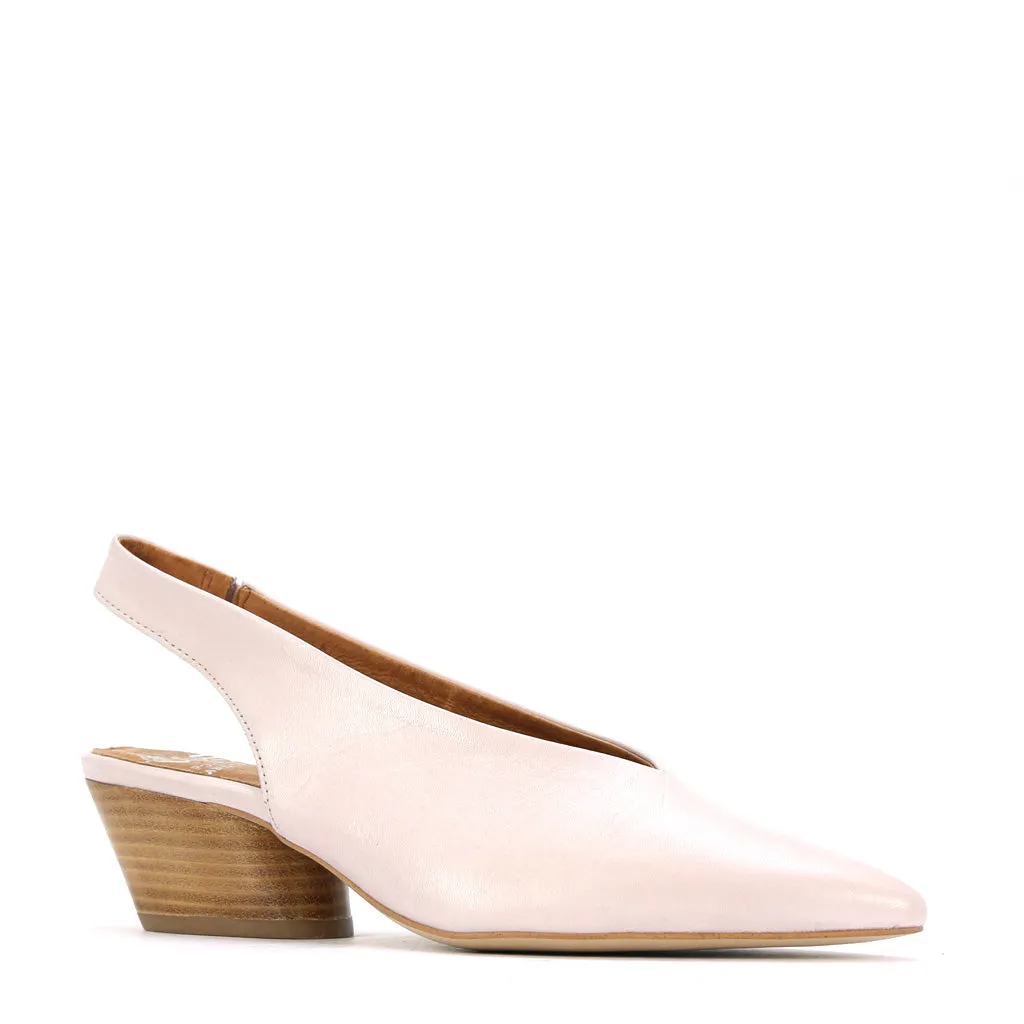 HAT LEATHER SLING BACK HEELS