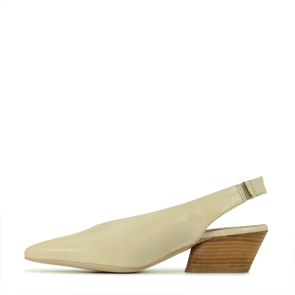 HAT LEATHER SLING BACK HEELS