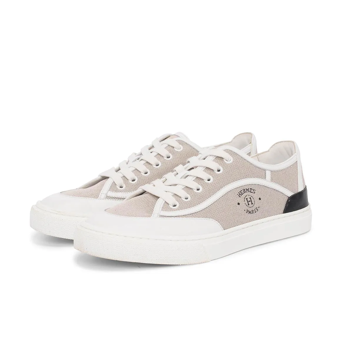 Hermes Prunoir Canvas Get Sneakers 38.5