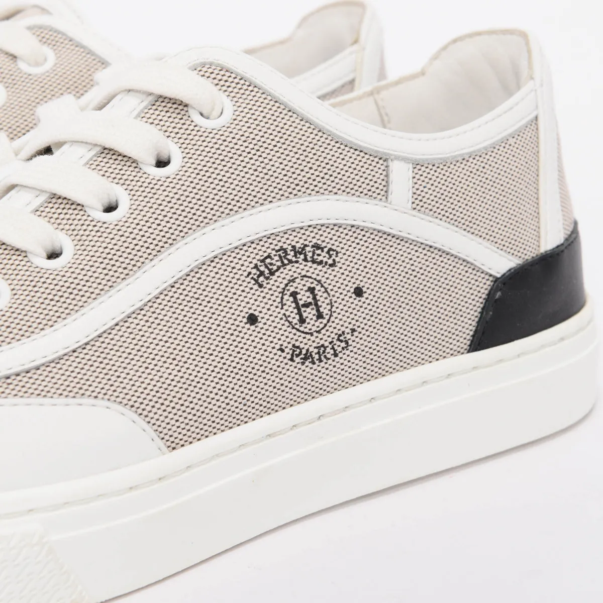 Hermes Prunoir Canvas Get Sneakers 38.5