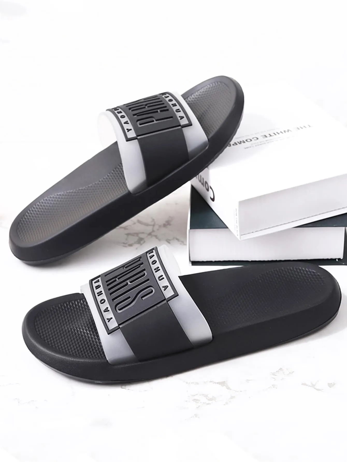 Men's Letter Pattern Slippers Men's Indoor Slippers
