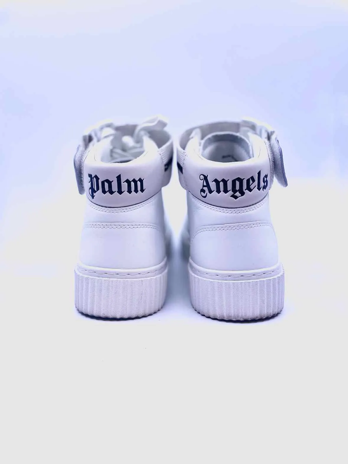 PALM ANGELS Size 9 White Leather Sneakers