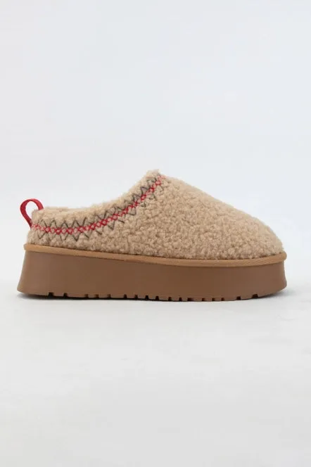 Reese  Fur Platform Sherpa Slippers