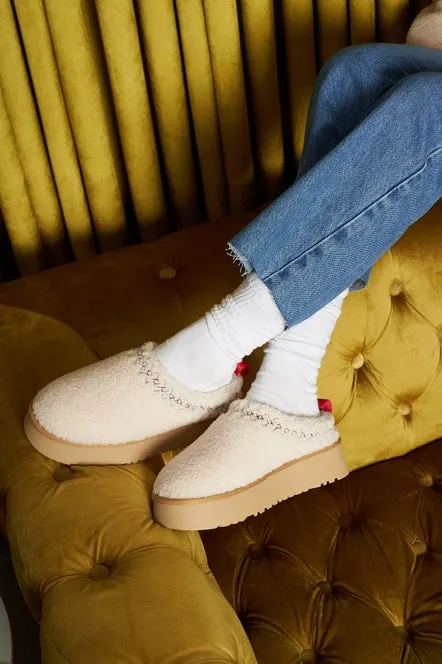 Reese  Fur Platform Sherpa Slippers