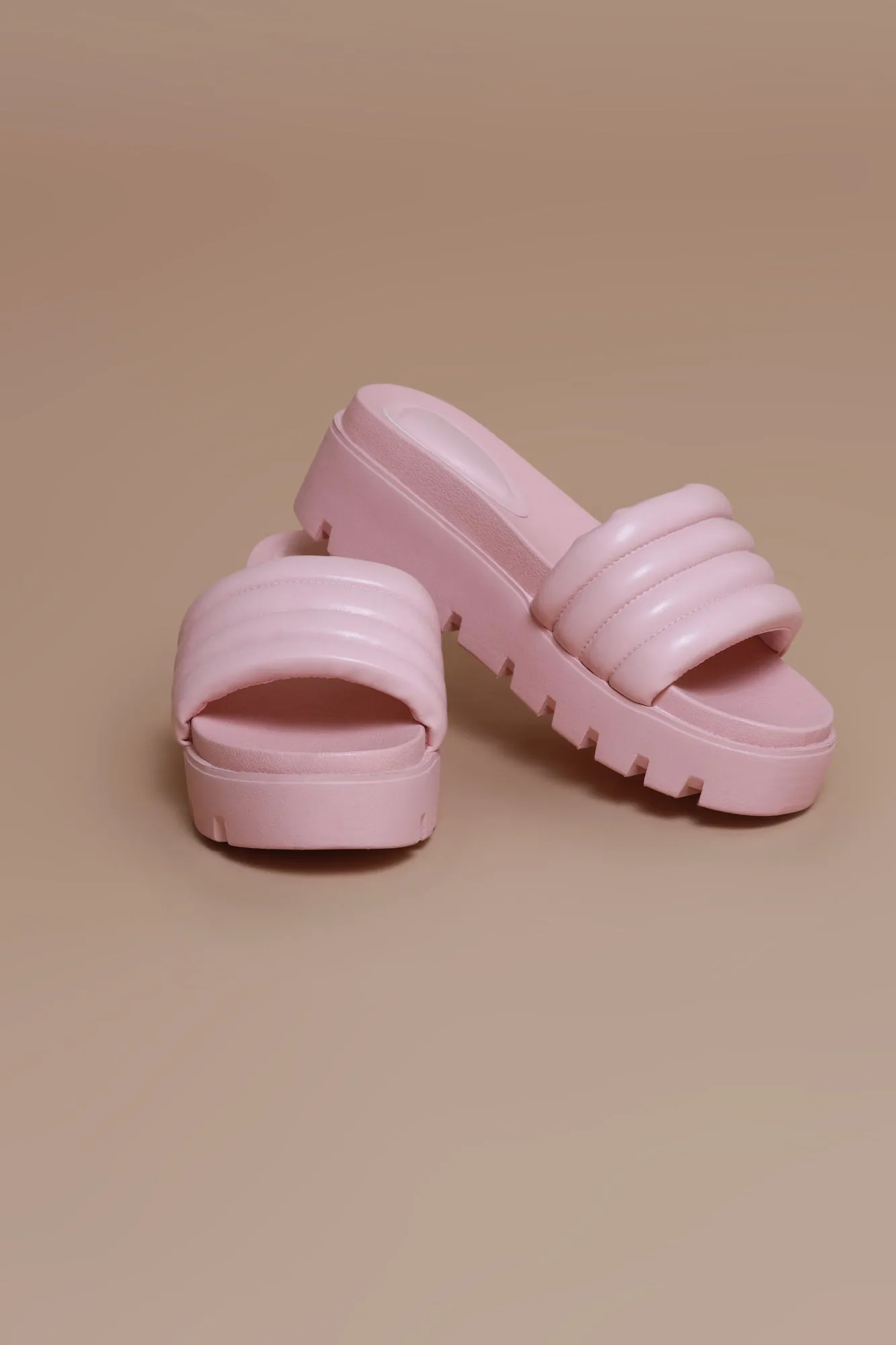Time Is Running Out Open Toe Slides - Pink