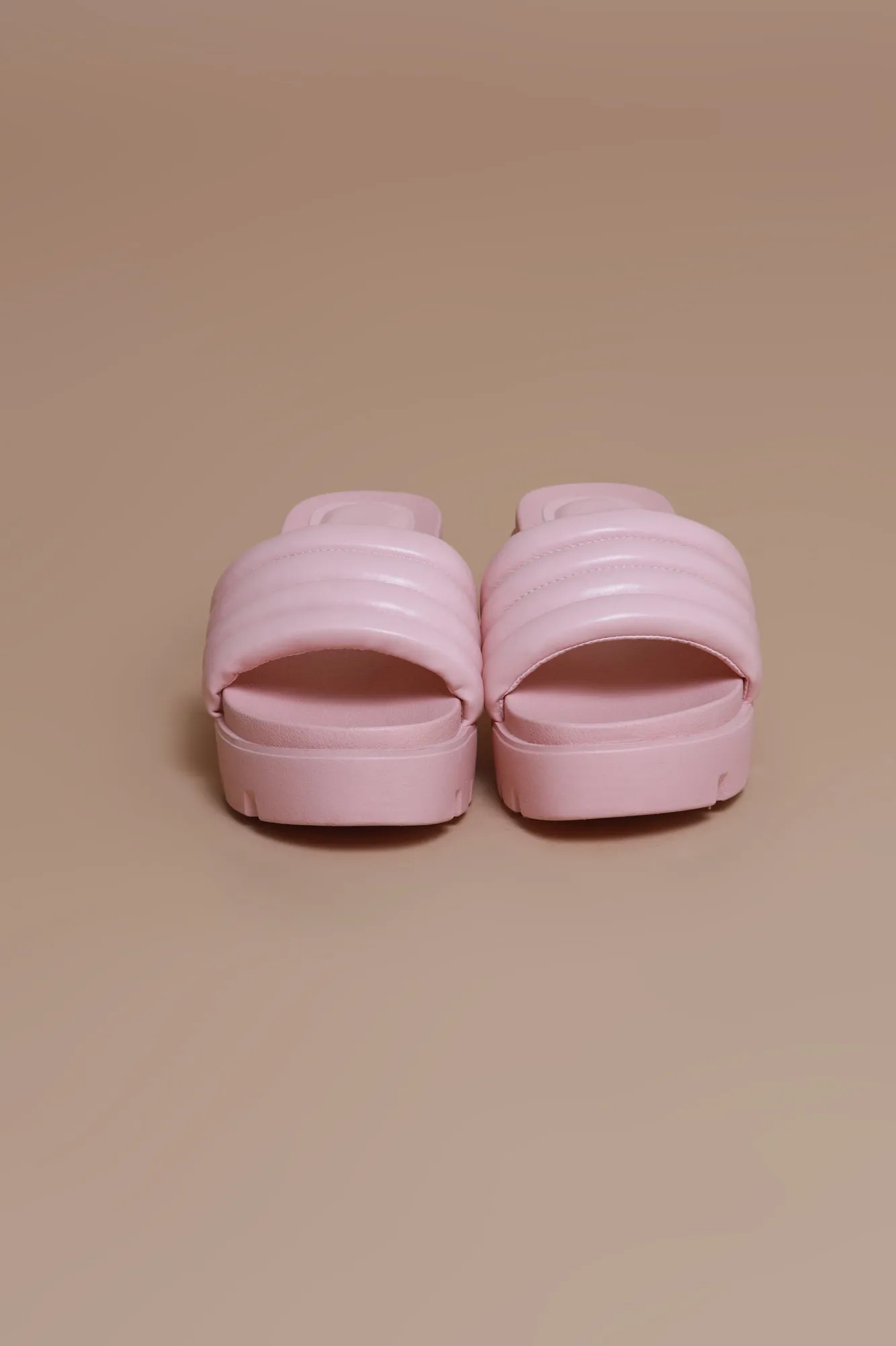 Time Is Running Out Open Toe Slides - Pink