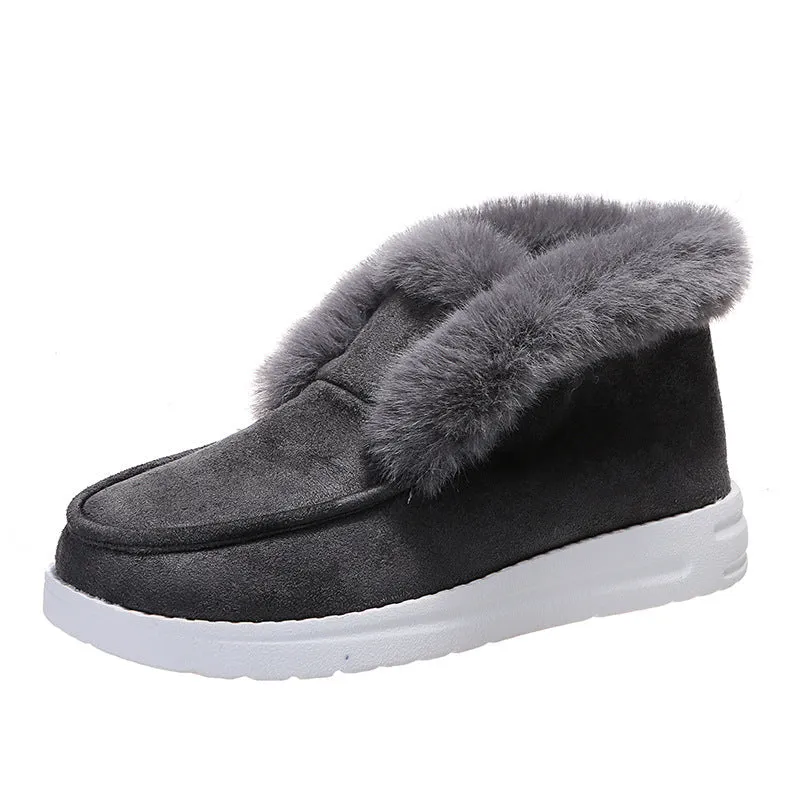Women’s Suede Slipper Boots with Plush Fur